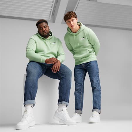 Essentials+ Two-Colour Small Logo Hoodie Men, Pure Green, small-AUS