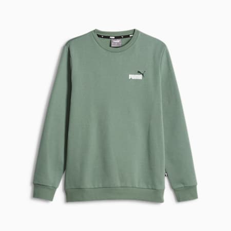 Essentials+ 2 Colour Small Logo Crew Neck Sweatshirt Men, Eucalyptus, small