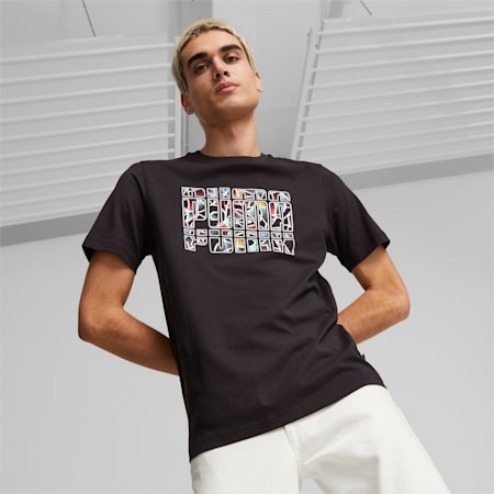 Graphics Summer Tee Men, PUMA Black, small-PHL