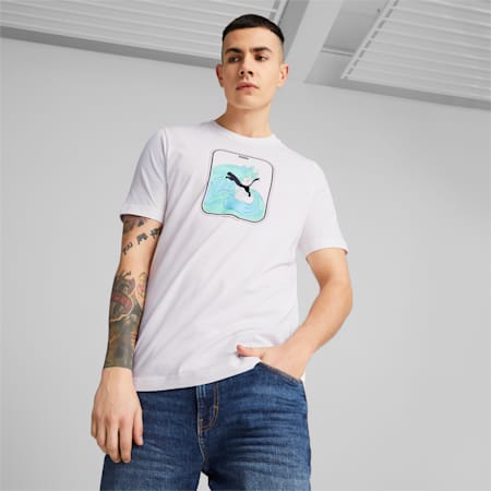 GRAPHICS Wave Men's Tee, PUMA White, small-AUS