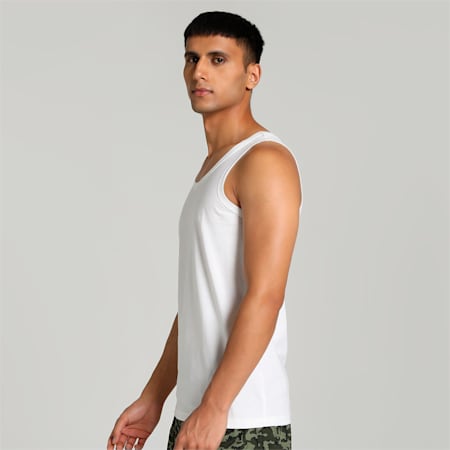 Basic Sleeveless Men's Vests Pack of 2 with EVERFRESH Technology, PUMA White-PUMA White, small-IND