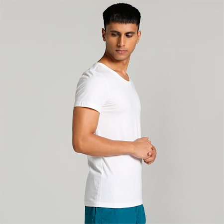 Basic Crew-Neck Men's Vests Pack of 2 with EVERFRESH Technology, PUMA White-PUMA White, small-IND