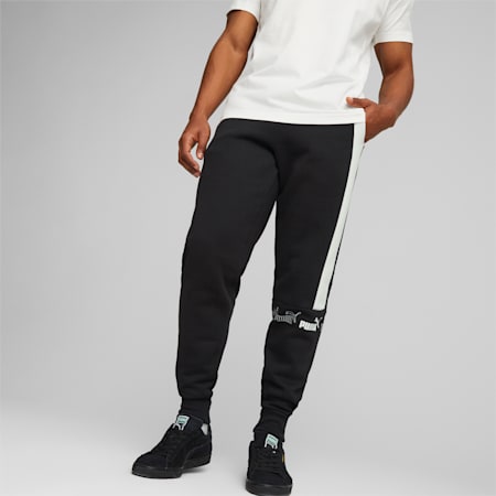 Around the Block fleece broek voor heren, Puma Black-Puma White, small