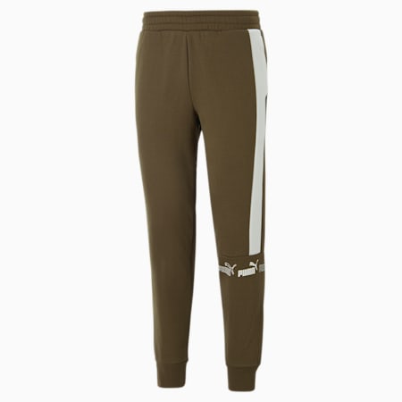 Pantaloni in pile Around the Block da uomo, Deep Olive-Puma White, small