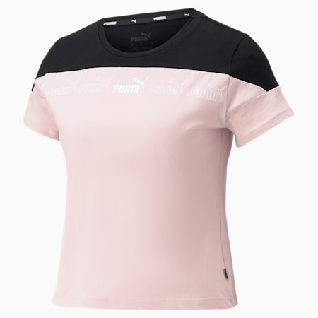 Around the Block Tee Women, Rose Quartz-Black, small