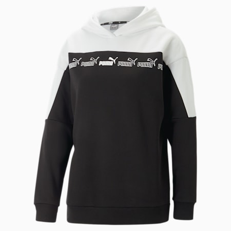 Around the Block hoodie voor dames, Puma Black-Puma White, small