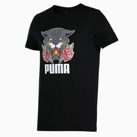 PUMAx1DER Men's Grunge Logo Slim Fit T-Shirt, Puma Black, small-IND