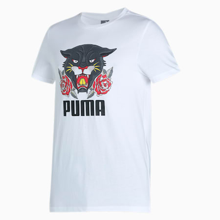 PUMAx1DER Men's Grunge Logo Slim Fit T-Shirt, Puma White, small-IND
