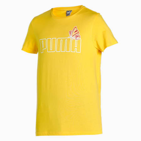 PUMAx1DER Men's Logo Slim Fit T-Shirt, Sun Ray Yellow, small-IND