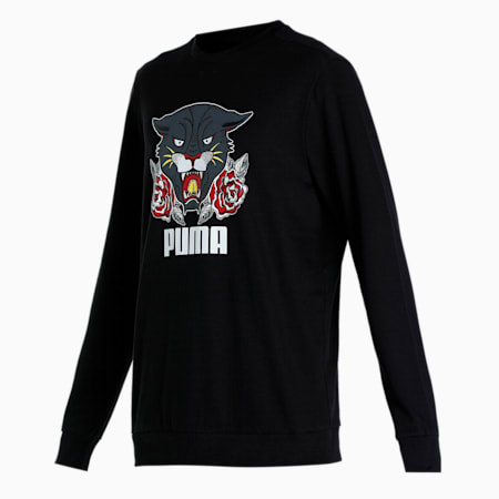 PUMA x 1DER KL Rahul Men's Logo Crew, Puma Black, small-IND
