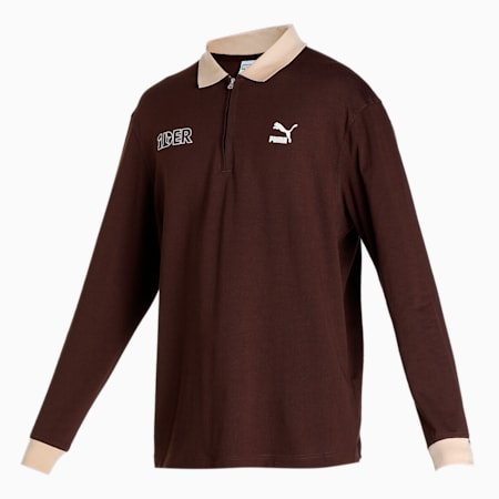 PUMA x 1DER KL Rahul Relaxed Men's Polo, Dark Chocolate, small-IND