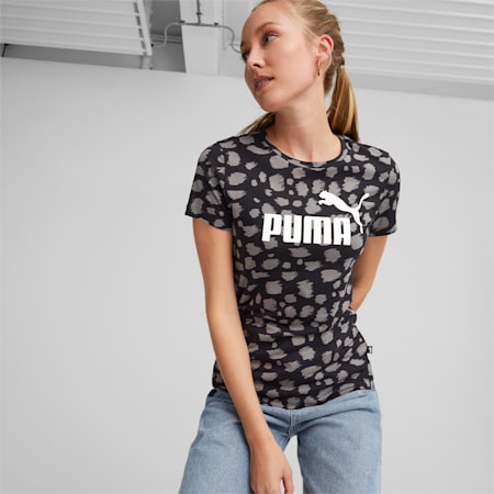 T-shirt con stampe Essentials+ Animal da donna, PUMA Black, small