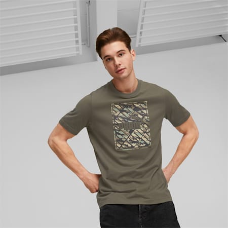 GRAPHICS Men's Camo Box Tee, Green Moss, small-AUS