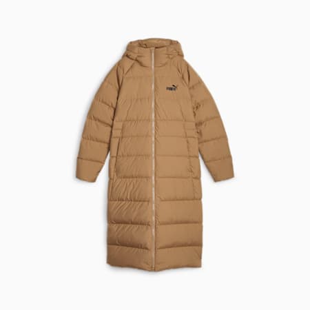 Chaqueta de plumón larga y con capucha para mujer, Toasted, small