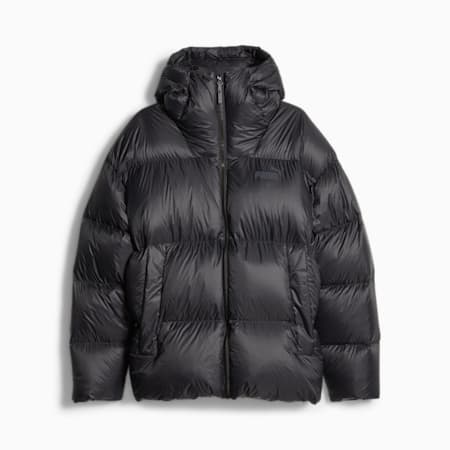 Men's Hooded Ultra Down Puffer Jacket, PUMA Black, small-AUS