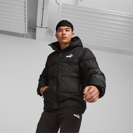 PUMA POWER Men's Hooded Jacket, PUMA Black, small-AUS