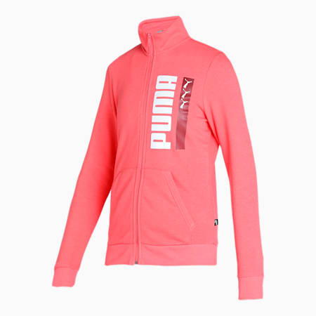Women's Regular Fit Graphic Jacket, Salmon, small-IND