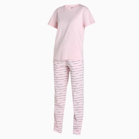 PUMA Women's T-Shirt+Pants Set of 2, Chalk Pink-Chalk Pink, small-IND