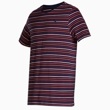 PUMA Men's Stripe T-Shirt & Shorts Set, Peacoat-Peacoat, small-IND