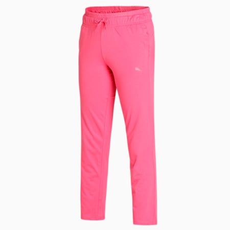 PUMA Girl's Regular Fit Joggers Pack of 2, Carmine Rose-Mineral Yellow, small-IND