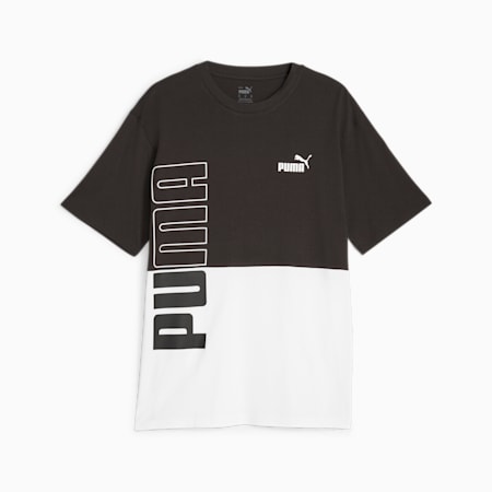 PUMA POWER Men's Tee, PUMA Black-PUMA White, small-NZL