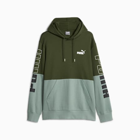 PUMA POWER Colourblock Men's Hoodie, Myrtle, small-AUS