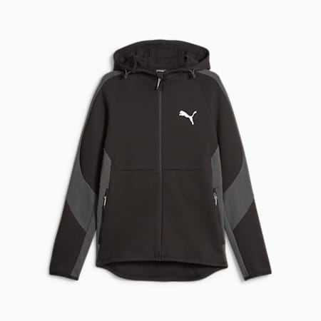 EVOSTRIPE Full-Zip Men's Hoodie Men, PUMA Black, small-THA