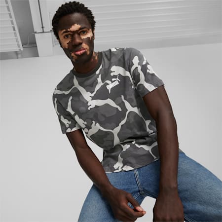 ESS+ CAMO Men's Tee, PUMA Black, small-AUS