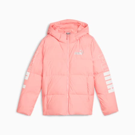 PUMA POWER Youth Hooded Jacket, Peach Smoothie, small
