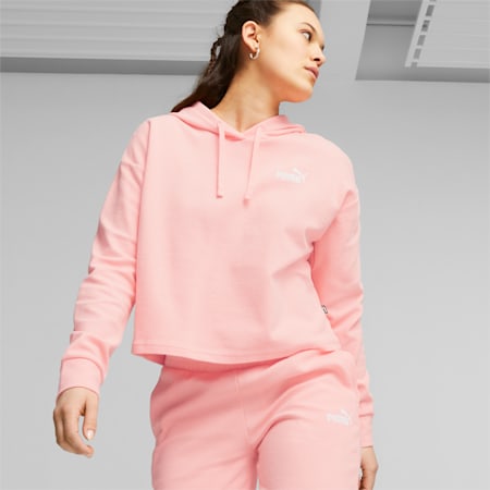 ESS+ Women's Cropped Hoodie, Peach Smoothie, small-AUS