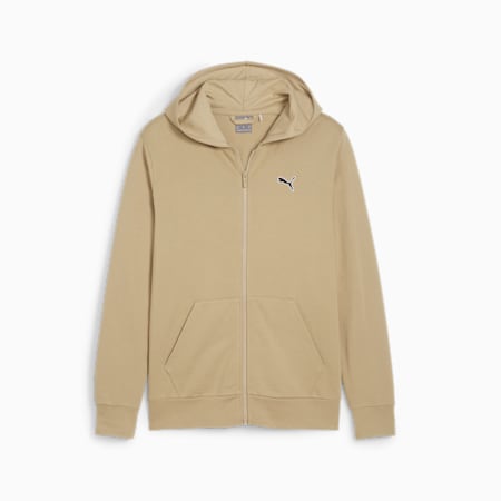 Better Essentials hoodie met rits voor heren, Prairie Tan, small