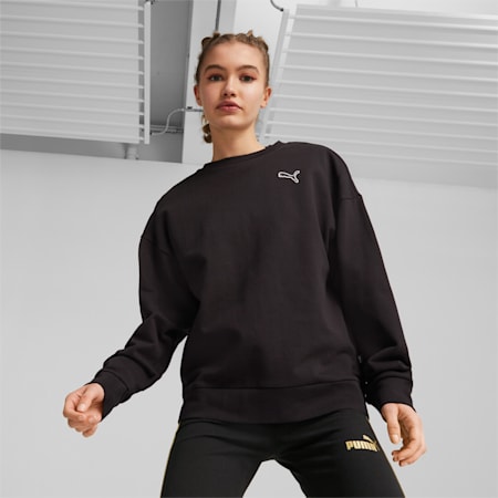 BETTER ESSENTIALS Women's Sweatshirt, PUMA Black, small-IDN