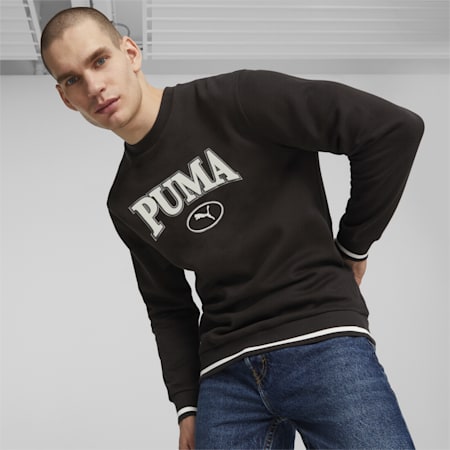 PUMA SQUAD Crew Neck Sweatshirt Men, PUMA Black, small-AUS