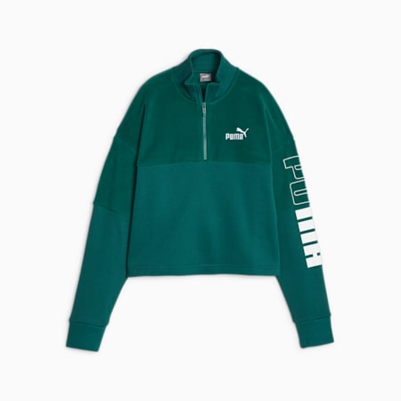 PUMA POWER Colourblock Women's Sweatshirt, Malachite, small