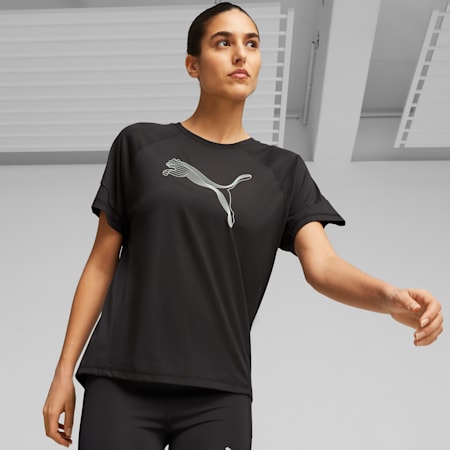 EVOSTRIPE Women's Tee, PUMA Black, small-AUS