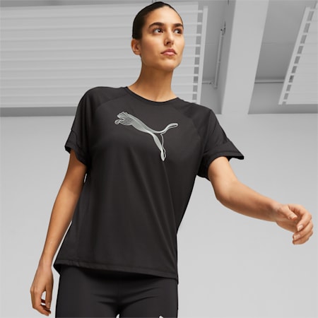 Evostripe Women's Tee, PUMA Black, small-AUS