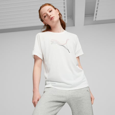 EVOSTRIPE Women's Tee, PUMA White, small-AUS