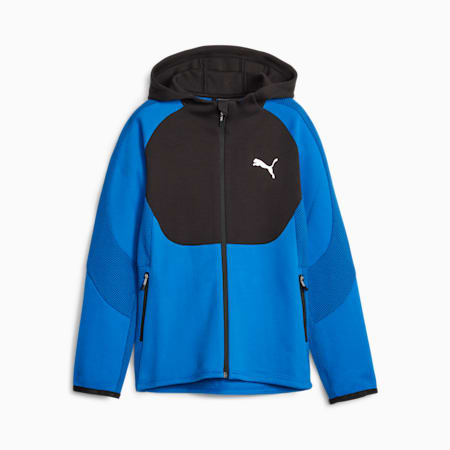 evoStripe Reißverschluss-Hoodie Jugendliche, Racing Blue, small