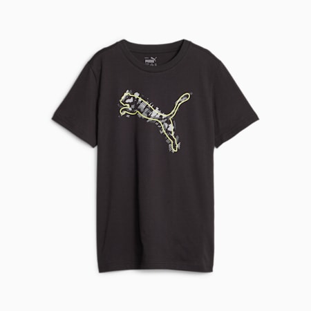 Active Sports Youth Graphic Tee, PUMA Black, small-THA