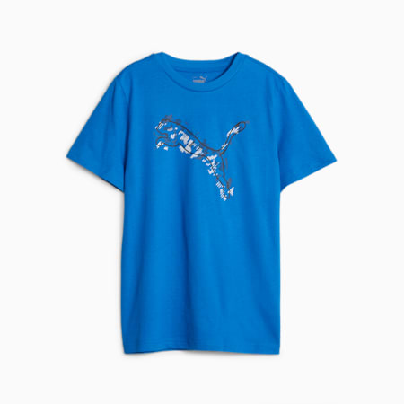 เสื้อยืดเด็กโตลายกราฟิก Active Sports, Racing Blue, small-THA