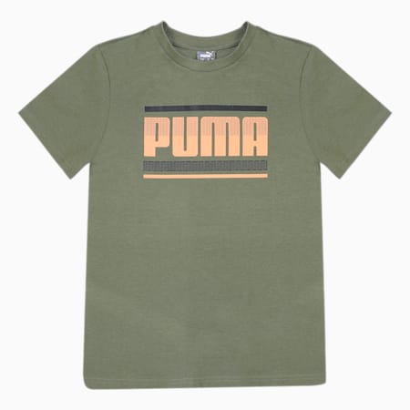 PUMA Graphic Boy's T-Shirt, Dark Green Moss, small-IND