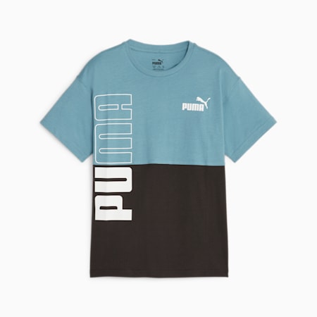 T-shirt PUMA POWER a blocchi di colore da ragazzo, Bold Blue, small