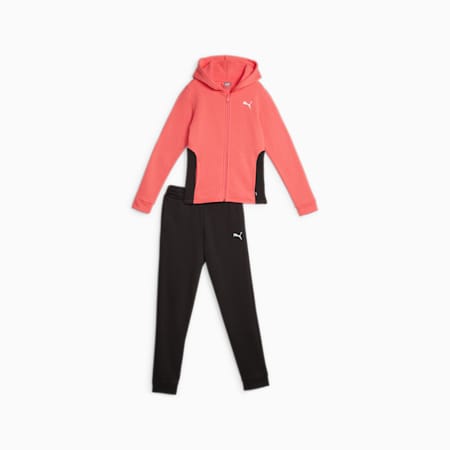 Youth Hooded Sweat Suit, Electric Blush, small