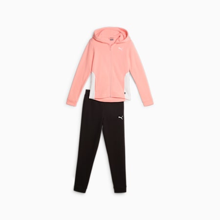 Youth Hooded Sweat Suit, Peach Smoothie, small