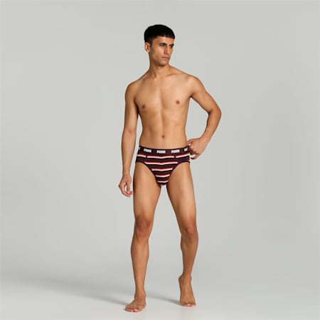 Stretch Stripe Men's Briefs Pack of 2 with EVERFRESH Technology, Fudge-Fudge, small-IND