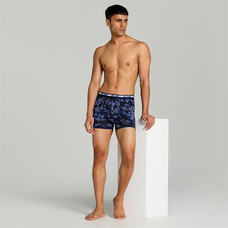 Stretch Camo Men's Trunks Pack of 2 with EVERFRESH Technology, Peacoat-Marlin, small-IND