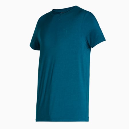 Premium Soft Touch Crew-Neck Men's T-Shirt, Blue Coral, small-IND