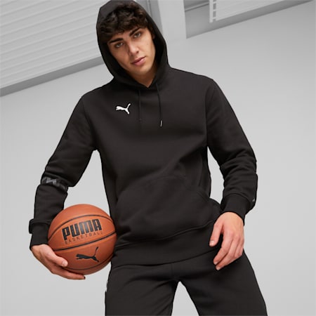 Hoops Team Basketball Men's Hoodie, PUMA Black, small-AUS