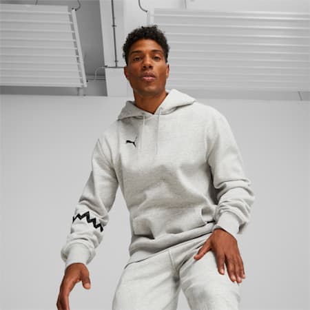 Hoops Team Basketball Men's Hoodie, Light Gray Heather, small-AUS