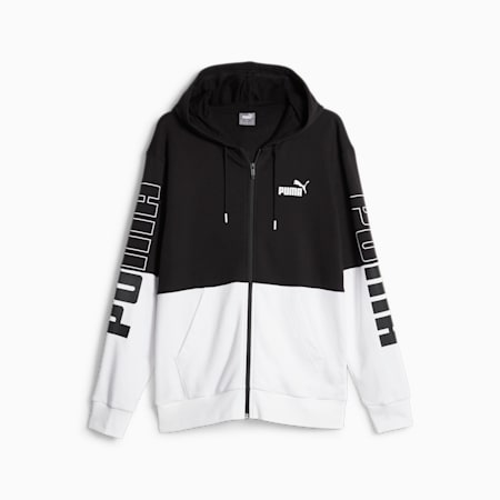 White and black puma hoodie best sale
